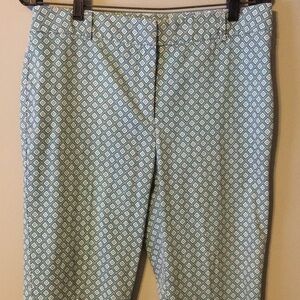 Roz & Ali. Dress Slacks. Teal/Cream pattern.